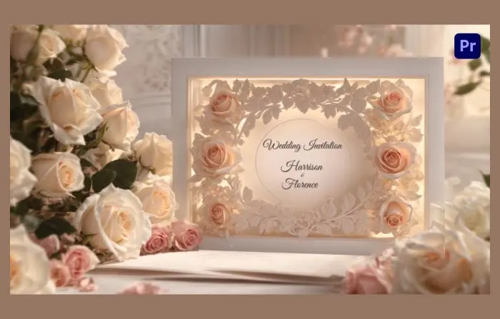 Romantic 3D Floral Wedding Invitation Card Slideshow
